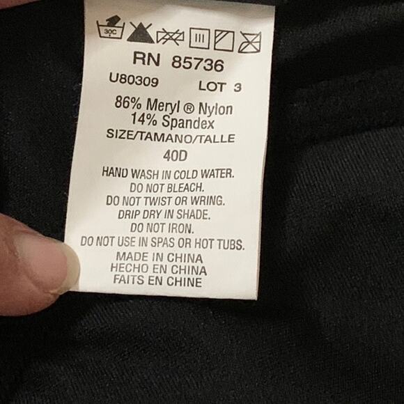 Coco Reef Black White Polka Dot Bandeau Halter One Piece Swimsuit Size 40D - Picture 10 of 10